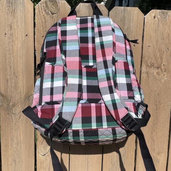 Vera Bradley Iconic Ribbons Plaid Multicolor Campus Backpack Bag School main image 7
